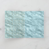 Aqua Mint Gold Glitter Stars Kaart (Binnen)