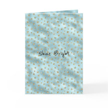 Aqua Mint Gold Glitter Stars