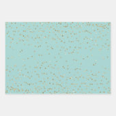 Aqua Mint Gold Sparkle Stippen Leopard Inpakpapier Vel (Voorkant)