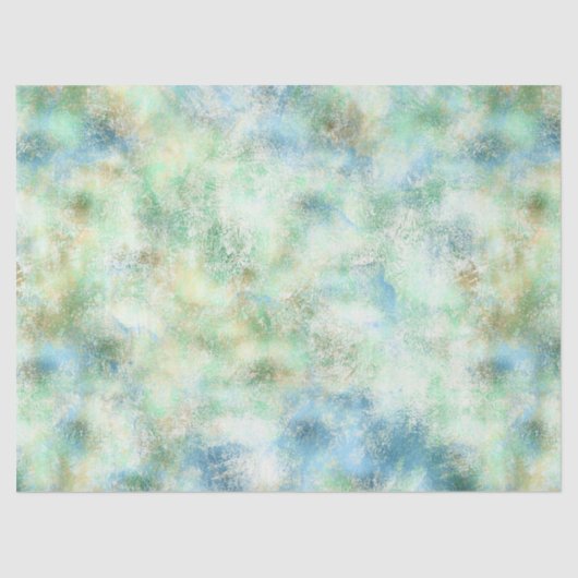 Aqua Mint Goud Marmer Abstract Tissuepapier (Voorkant)