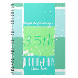 Aqua Mint Green Colors Guest Book op 35e verjaarda Notitieboek