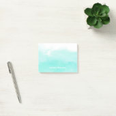 Aqua mint green waterverf penseelstreken persoonli post-it® notes (Kantoor)