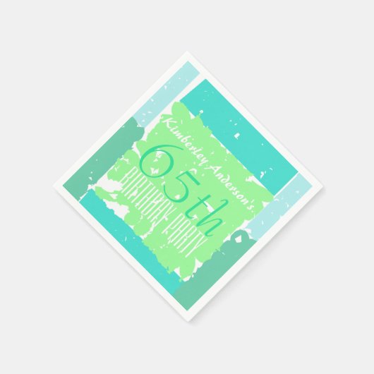 Aqua Mint Groene Kleuren 65e verjaardag papieren s Servetten (Hoek)