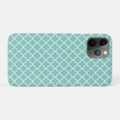 Aqua Mint Quatrefoil Patroon Case-Mate iPhone Case (Achterkant (horizontaal))