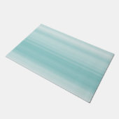 Aqua Mint White Beach Vibes Stripes Deurmat (Schuin)