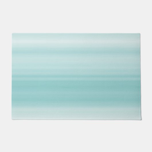 Aqua Mint White Beach Vibes Stripes Deurmat (Voorkant)