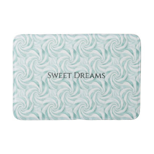 Aqua Mint White Swirls Badmat