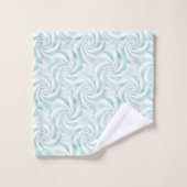 Aqua Mint White Swirls Kerstmis Bad Handdoek (Wasdoekje)