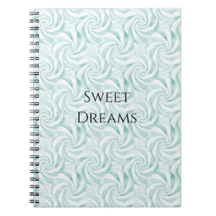 Aqua Mint White Swirls Notitieboek