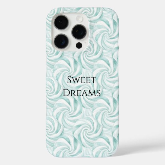 Aqua Mint Witte Krullen Case-Mate iPhone Case (Achterkant)