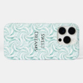 Aqua Mint Witte Krullen Case-Mate iPhone Case (Achterkant (horizontaal))