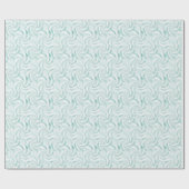 Aqua Mint Witte Krullen Kerstmis Cadeaupapier (Vlak)