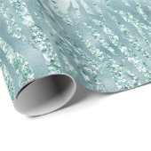 Aqua Mint Zebra Print Confetti Glitter Cadeaupapier (Rol Hoek)