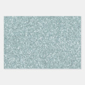 Aqua Mint Zebra Print Confetti Glitter Inpakpapier Vel (Voorkant 3)
