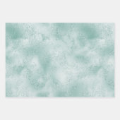 Aqua Mint Zebra Print Confetti Glitter Inpakpapier Vel (Voorkant 2)