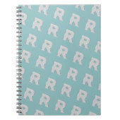 Aqua Mint Zilver monogram letter R Notitieboek (Voorkant)