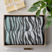 Aqua Mint Zwart Zebra Print Ombre Tissuepapier (Geschenk)