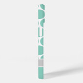 Aqua Mod Stippen Custom Monogram Case-Mate iPhone Case (Achterkant / Rechts)