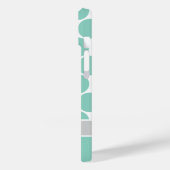 Aqua Mod Stippen Custom Monogram Case-Mate iPhone Case (Achterkant / Links)