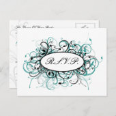 aqua mod Wedding carte rsvp (Devant / Derrière)
