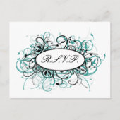 aqua mod Wedding carte rsvp (Devant)