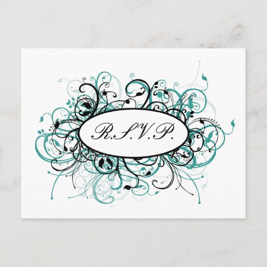 aqua mod Wedding carte rsvp (Devant)