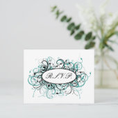 aqua mod Wedding carte rsvp (Debout devant)