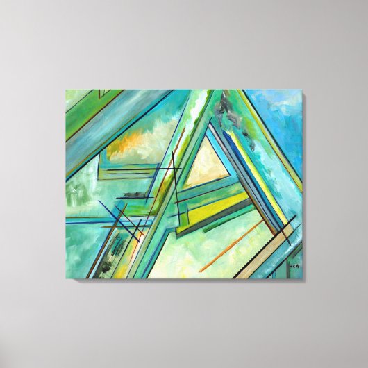 Aqua Modern Art Abstracte kleurrijke canvasprints Canvas Afdruk (Voorkant)