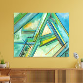 Aqua Modern Art Abstracte kleurrijke canvasprints Canvas Afdruk (Insitu (Woonkamer))