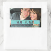 Aqua Modern Cut Out Save the Date Stickers (Sac)