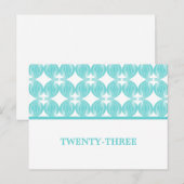 Aqua Modern Deco Numéro de table Carte postale (Devant / Derrière)
