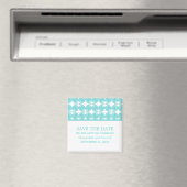 Aqua Modern Deco Save the Date Magnet Magneet (Insitu (Vaatwasser))