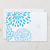 Aqua Modern Floral Chrysanthemum Wedding Kaart (Achterkant)