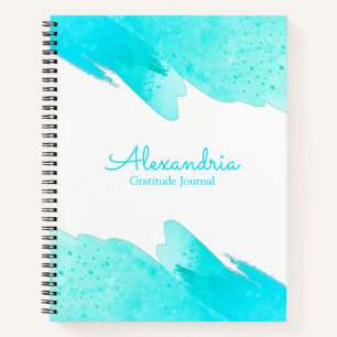 Aqua Modern Personnalisé Élégant Journal Script