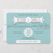 Aqua Modern Typografie Weddings Kaart (Voorkant)