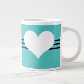 Aqua Moderne Coeur Jumbo Mug (Droite)