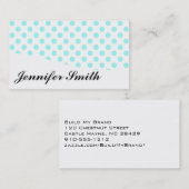 Aqua moderne et Cartes de visite à points polka bl (Devant / Derrière)