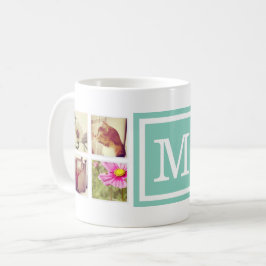 Aqua Monogram Instagram Foto Collage Mok