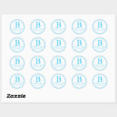 Aqua Monogram Ronde Sticker (Vel)