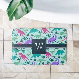 Aqua   Monogram van het Kind van het florenpatroon Badmat