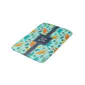 Aqua | Monogram van het Kind van het florenpatroon Badmat (Gekanteld)