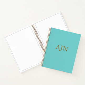 Aqua Monogrammed Art Sketchbook Notitieboek Gift