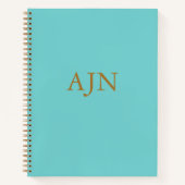 Aqua Monogrammed Art Sketchbook Notitieboek Gift (Voorkant)