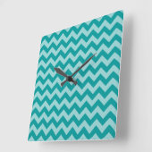 Aqua Moroccan Moods Chevrons Vierkante Klok (Hoek)