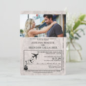Aqua Nashville Passport Wedding Kaart (Staand voorkant)