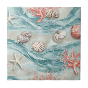 Aqua Nauticale Sterrenzee Schelp Patroon Tegeltje