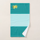 Aqua nautique/crabe de roche dorée à rayures (Serviette à main)