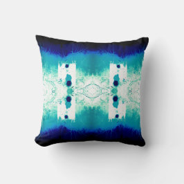 Aqua Navy Wit Mediterraan Symmetrisch Mozaïek Kussen