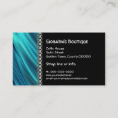 Aqua, noir et carte de visite à chaînes d'argent (Dos)