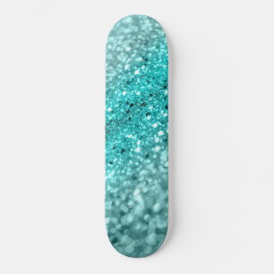 Aqua Ocean Bokeh Glitter #1 (Faux Glitter) #decor Skateboard
